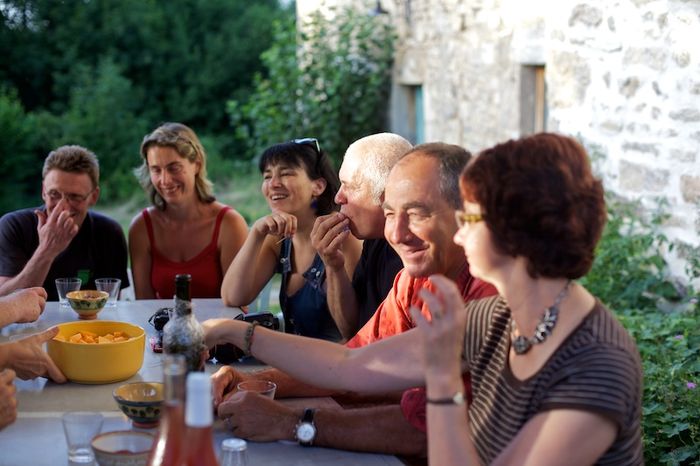 Sylvie, Jean Paul, Claude, Magali, Stéphane et son amie